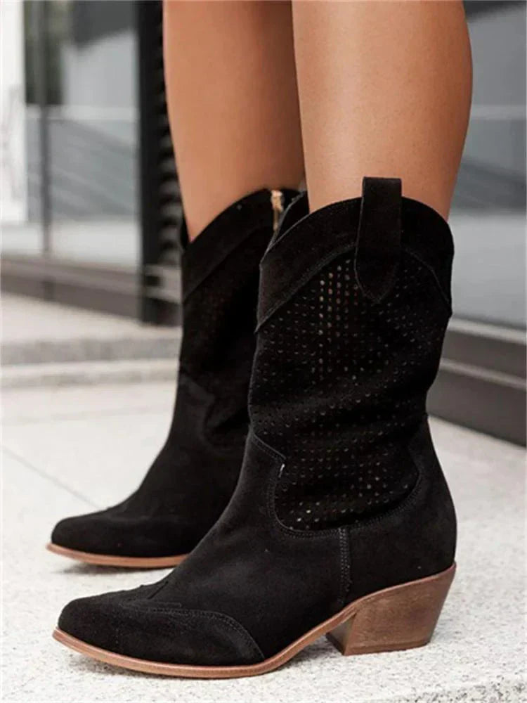 Bottes cowboy femme zippées — design respirant & stylé