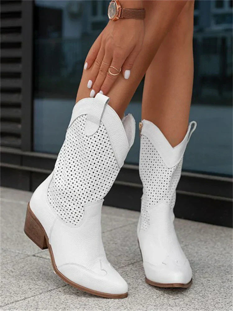 Bottes cowboy femme zippées — design respirant & stylé