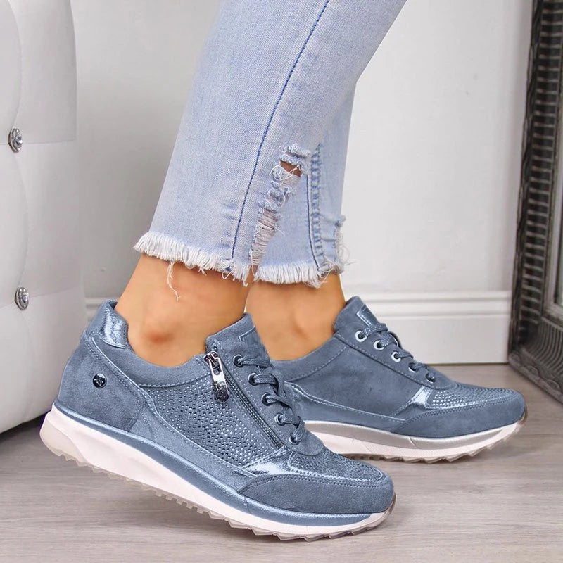 Chaussures de marche femme Dita — confort orthopédique & suède respirant