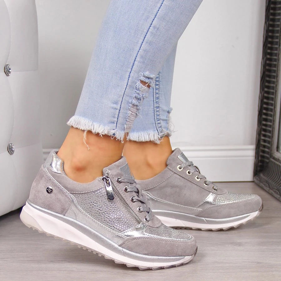 Chaussures de marche femme Dita — confort orthopédique & suède respirant