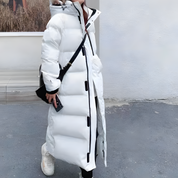 Manteau d’hiver long femme – doudoune chaude avec capuche & isolation jusqu’à -20°C
