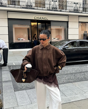 veste femme suède oversize – manteau city chic à doublure douce