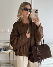 veste femme suède oversize – manteau city chic à doublure douce