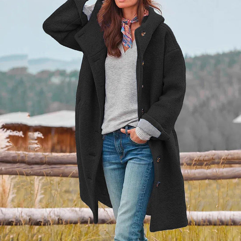 Manteau femme Hadley – manteau d’hiver élégant avec capuche chaude et coupe cintrée