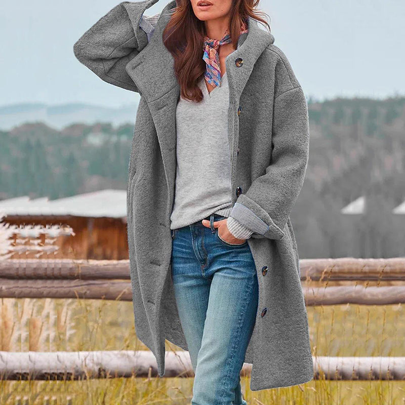 Manteau femme Hadley – manteau d’hiver élégant avec capuche chaude et coupe cintrée