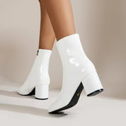 Bottines femme élégantes – bottines à talon moyen avec zip latéral & tige extensible