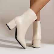 Bottines femme élégantes – bottines à talon moyen avec zip latéral & tige extensible