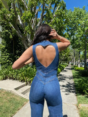 Combinaison Amalia femme – denim été dos nu cœur & coupe flatteuse