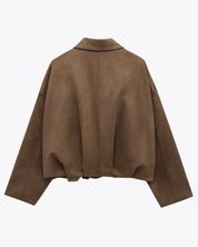Veste femme Fabiane – manteau oversize en suède luxueux & coupe chaude pour l’hiver