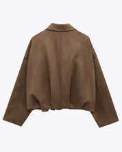 veste femme suède oversize – manteau city chic à doublure douce