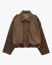 Veste femme Fabiane – manteau oversize en suède luxueux & coupe chaude pour l’hiver