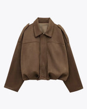 veste femme suède oversize – manteau city chic à doublure douce