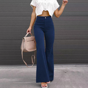 Ella | Pantalon flare taille haute pour femme – Côtelé stretch curvy