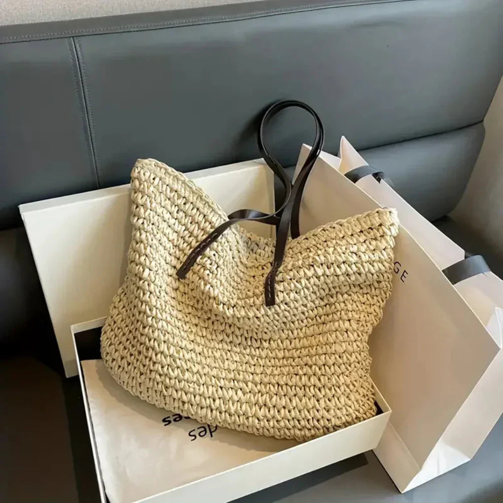 Sac tissé structuré pour femme — grand cabas chic & pratique