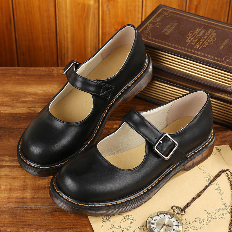 Ballerines Mary Jane femme marron — chaussures rétro à bride & bout rond confortables