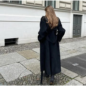 Manteau femme Inka – long manteau oversize en laine mélangée à double boutonnage