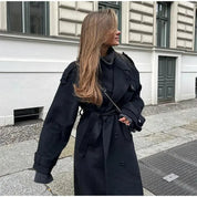 Manteau femme Inka – long manteau oversize en laine mélangée à double boutonnage