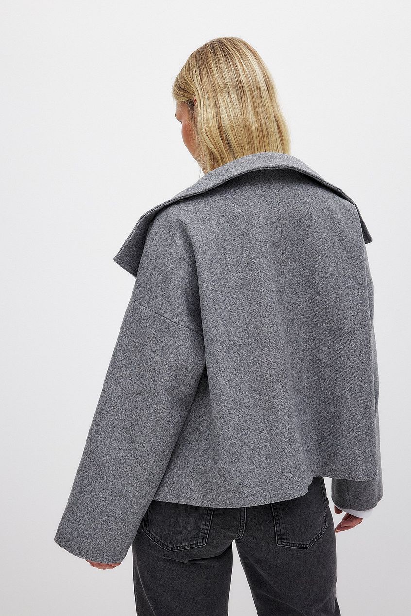 Veste courte oversize Elise — manteau double-boutonnage en laine fashion