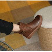 Bottines vintage femme — à talon bloc bas & bout rond rétro