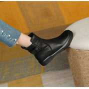 Bottines vintage femme — à talon bloc bas & bout rond rétro