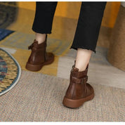 Bottines vintage femme — à talon bloc bas & bout rond rétro