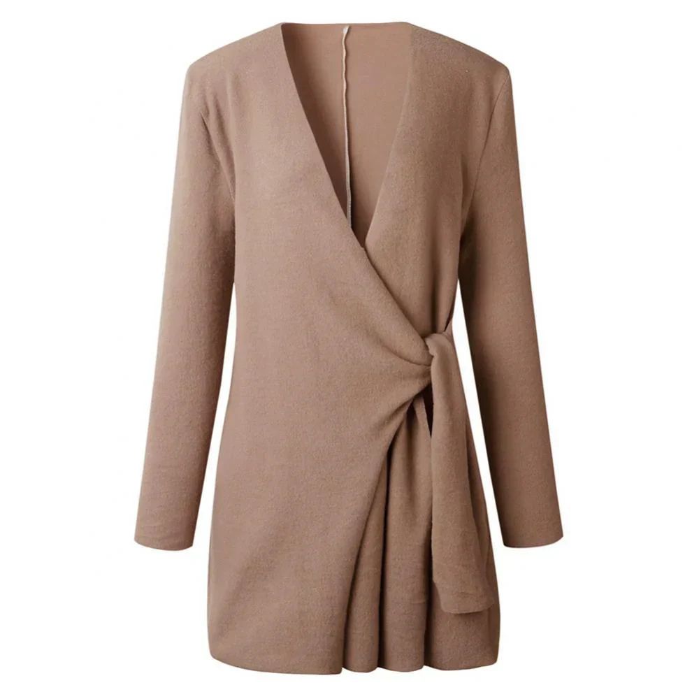 Gilet femme Elin en maille — ceinture à nouer & coupe douce