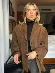 Veste femme automne Zara – veste élégante style suédine avec coupe flatteuse