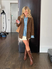 Veste femme automne Zara – veste élégante style suédine avec coupe flatteuse