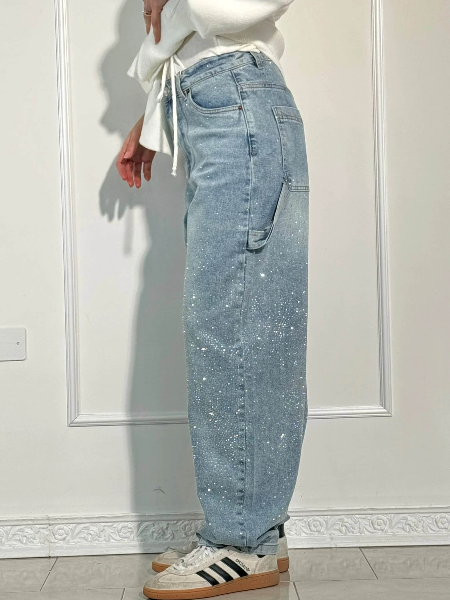 Jean femme Belle skinny stretch – Élégant avec détails scintillants