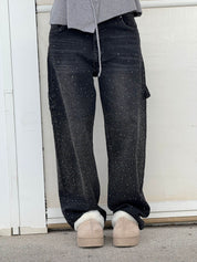Jeans skinny stretch femme avec éclats brillants – “Belle Sparkle”