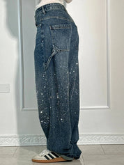 Jeans skinny stretch femme avec éclats brillants – “Belle Sparkle”