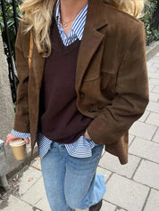 Veste femme automne Zara – veste élégante style suédine avec coupe flatteuse