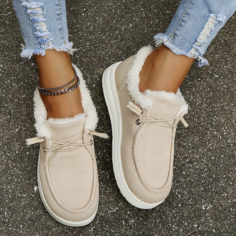 Bottines hiver femme MAREN – chaussures chaudes slip-on doublées peluche