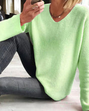 Pull femme Jacobs – pull uni en coton doux à col V & coupe décontractée