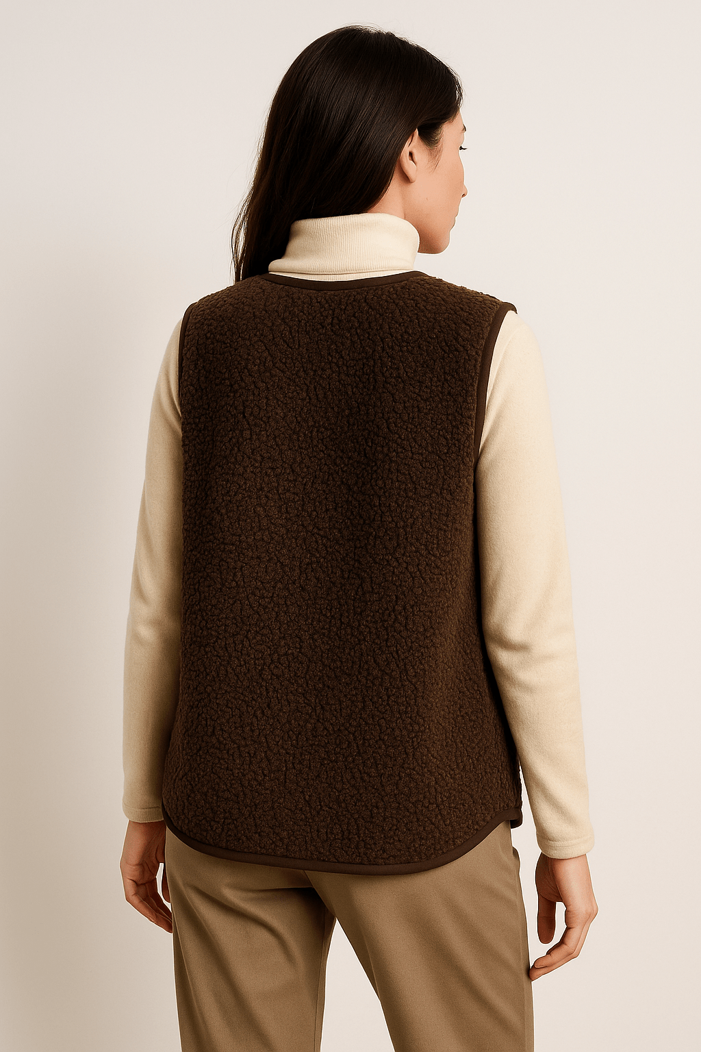 Gilet femme Dione en peluche — sans manches doux & élégant, idéal mi-saison