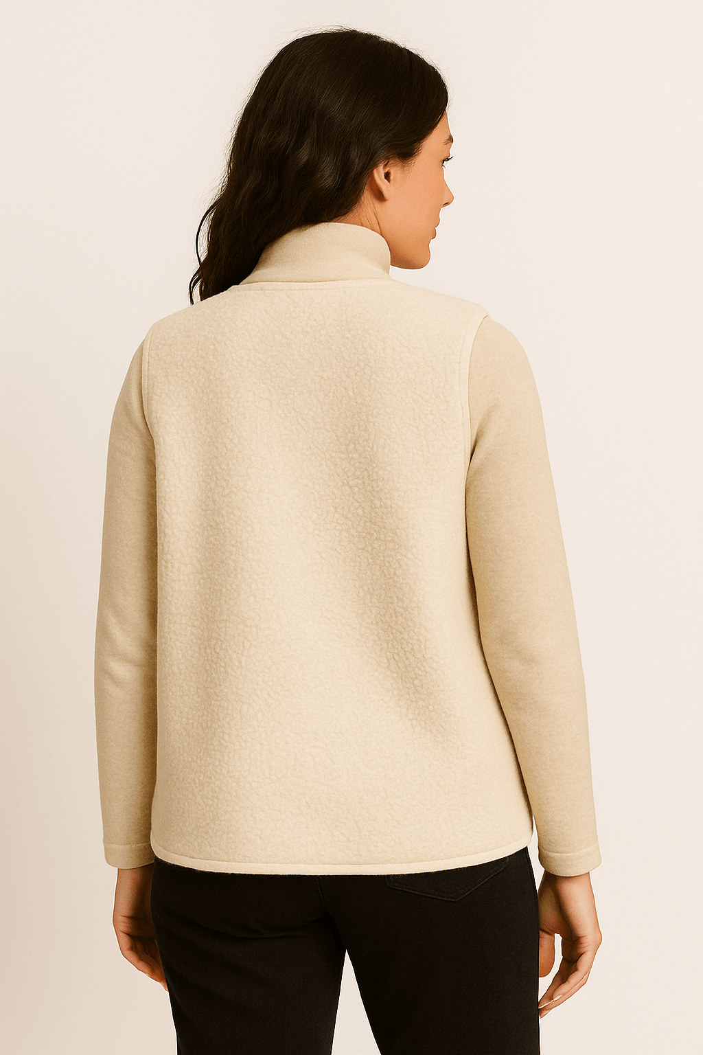 Gilet femme Dione en peluche — sans manches doux & élégant, idéal mi-saison