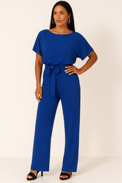 Combinaison femme Elva avec ceinture à nouer — élégante tenue de jour & de soirée