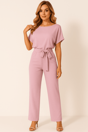 Combinaison femme Elva avec ceinture à nouer — élégante tenue de jour & de soirée