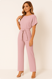 Combinaison femme Elva avec ceinture à nouer — élégante tenue de jour & de soirée