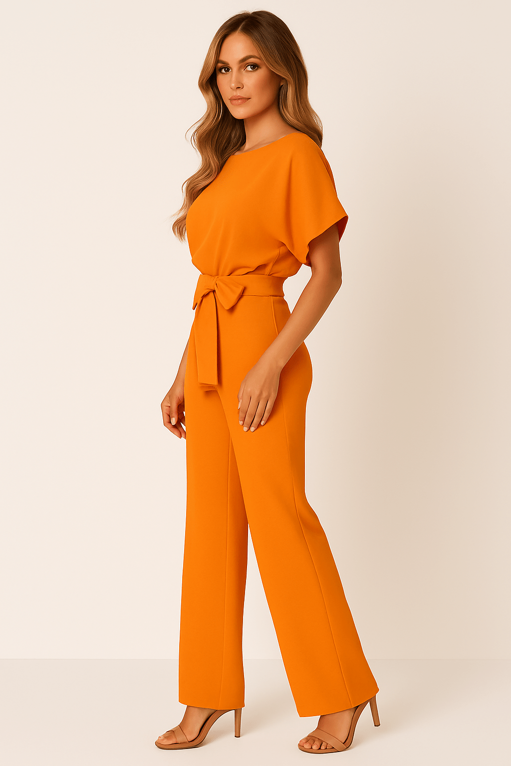 Combinaison femme Elva avec ceinture à nouer — élégante tenue de jour & de soirée