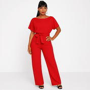 Combinaison femme Elva avec ceinture à nouer — élégante tenue de jour & de soirée