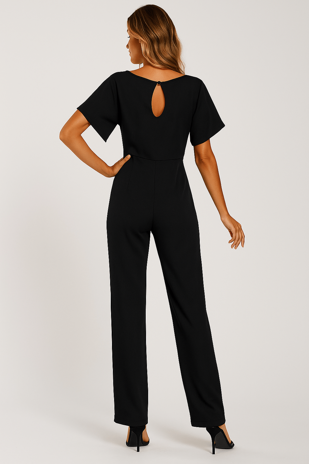 Combinaison femme Elva avec ceinture à nouer — élégante tenue de jour & de soirée