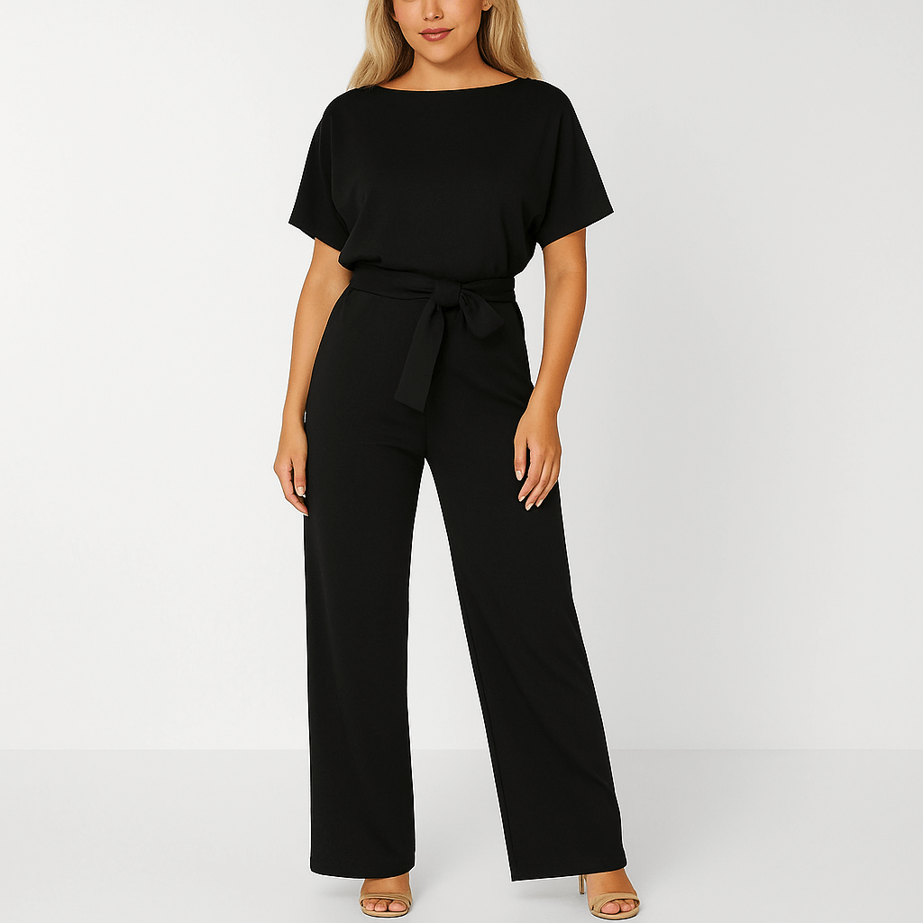 Combinaison femme Elva avec ceinture à nouer — élégante tenue de jour & de soirée