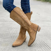 Bottes femme Georgia – bottes western longues à broderies & style cowboy chic