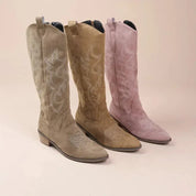 Bottes femme Georgia – bottes western longues à broderies & style cowboy chic