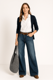 Jean femme Majken taille haute — denim large tendance, coupe confortable & chic