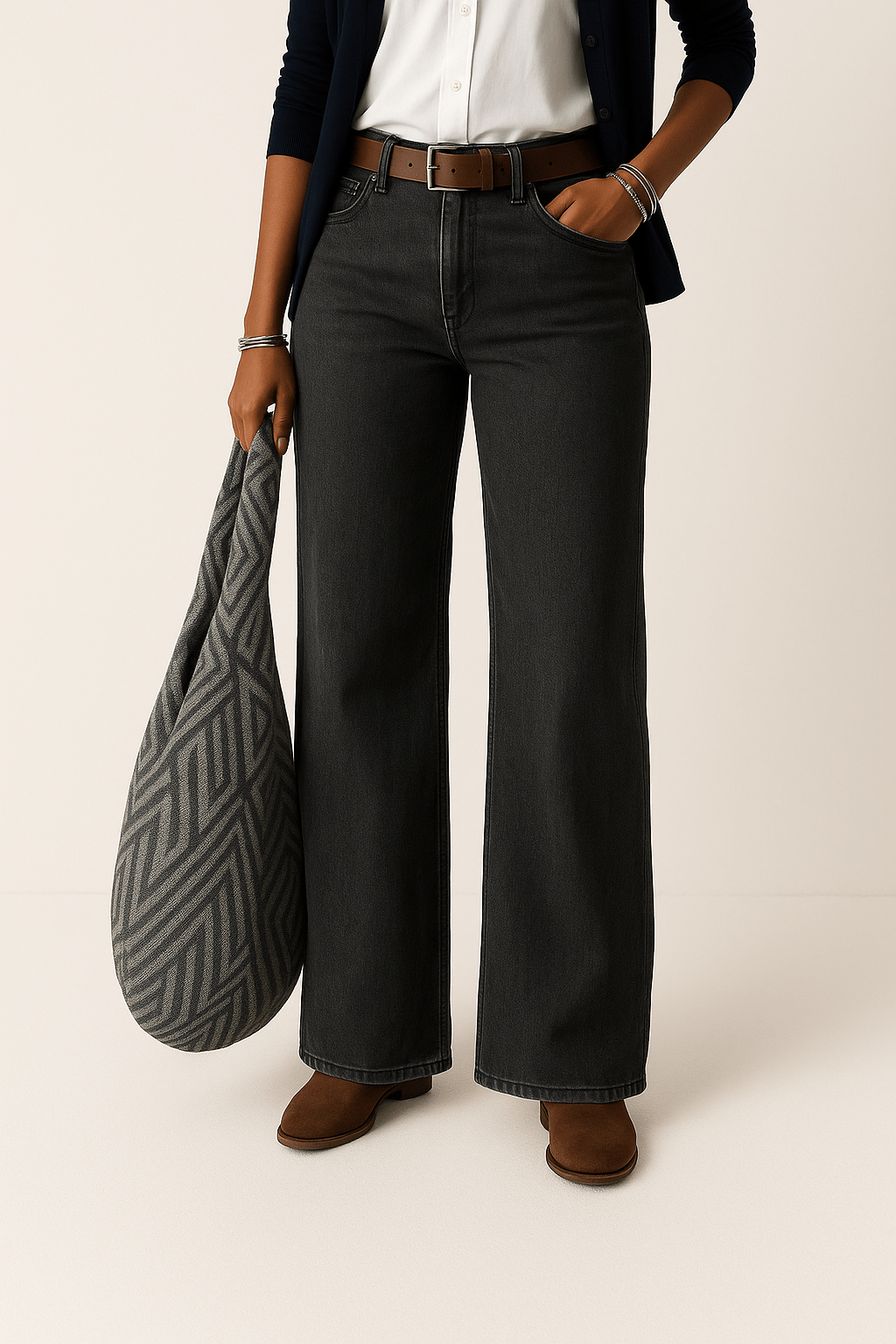 Jean femme Majken taille haute — denim large tendance, coupe confortable & chic