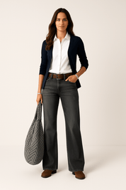 Jean femme Majken taille haute — denim large tendance, coupe confortable & chic