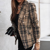 Blazer femme Tove – veste à carreaux élégante à coupe cintrée et style classique