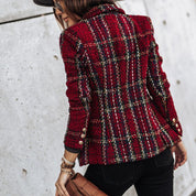 Blazer femme Tove – veste à carreaux élégante à coupe cintrée et style classique